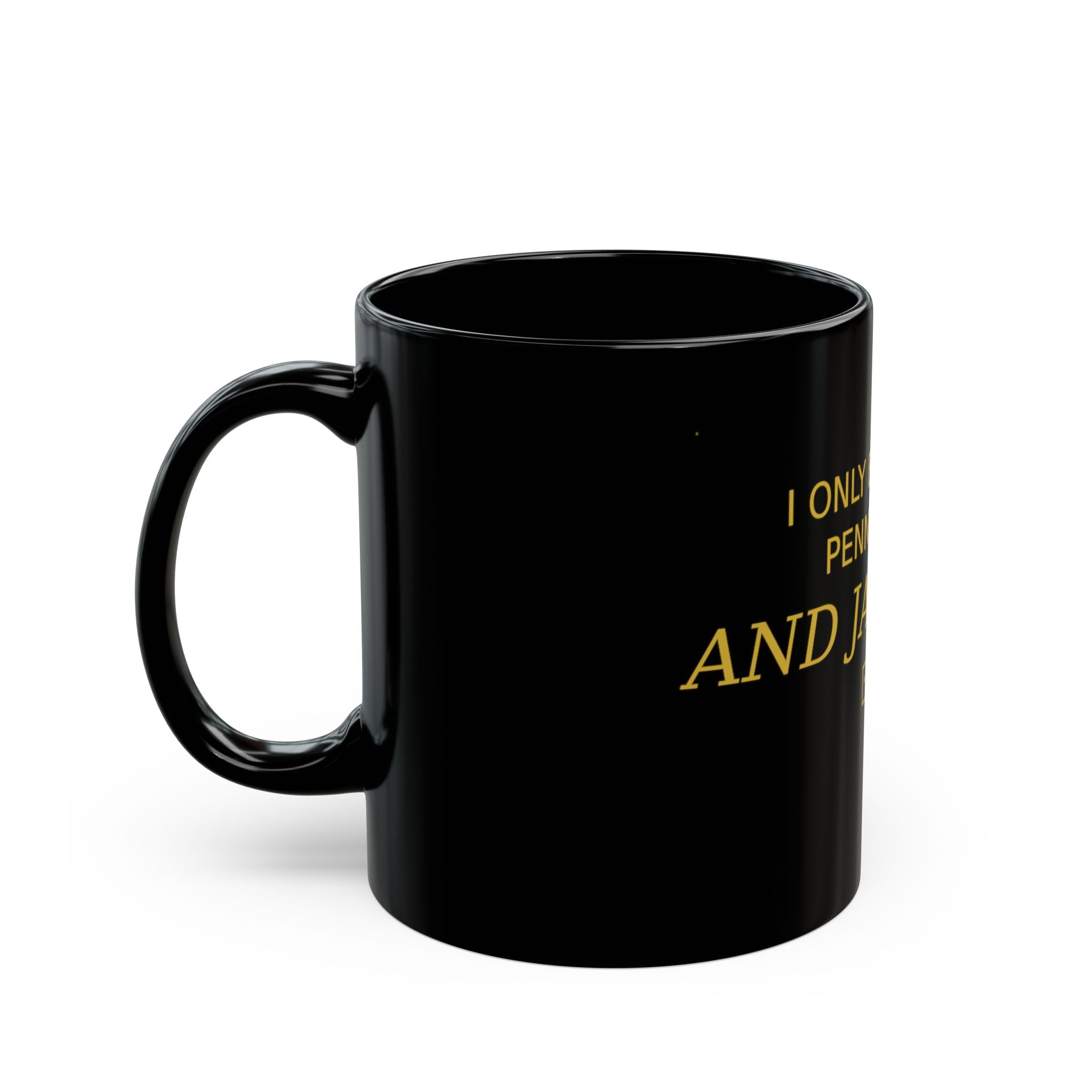 Casino Coffee Mug — "I Only Brake for Penny Slots and Jackpots" Black Ceramic Mug