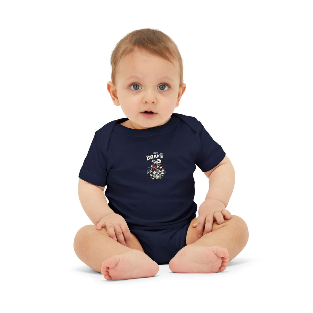 Infant One-Piece Bodysuit — ‘No Brakes’ Retro Motorcycle Chest Graphic