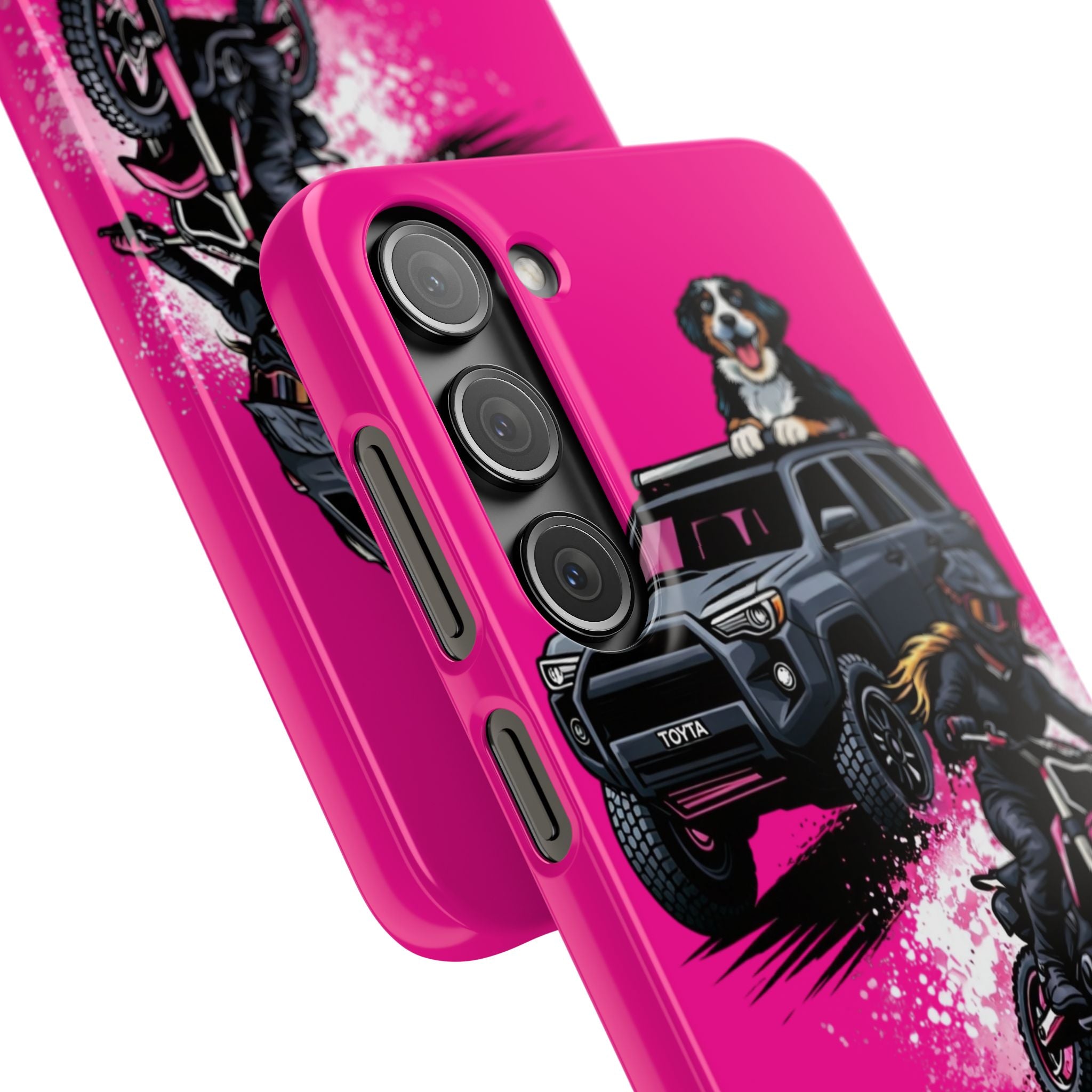 Phone Case — 'Brakeless Clothing' Off‑Road Motorcycle & 4x4 Design (Pink)