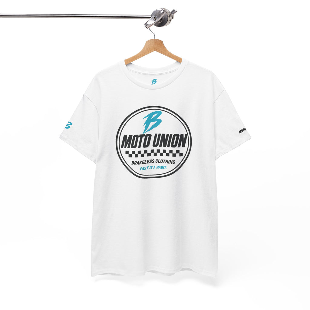 Moto Union Midweight Tee (White) — Unisex