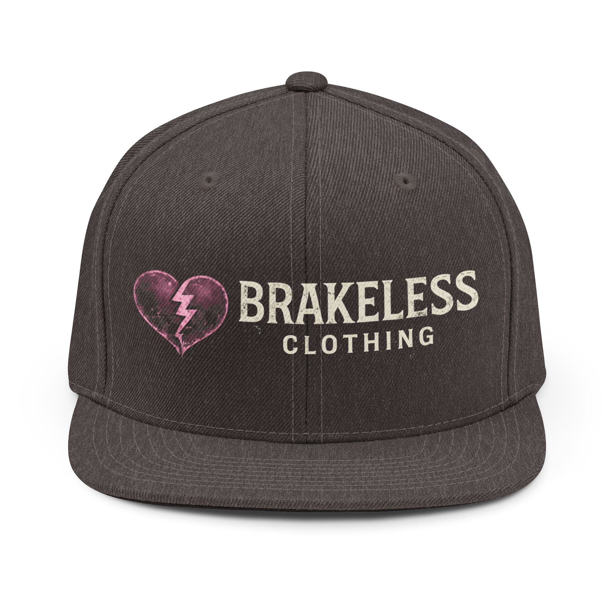 Brakeless Clothing Snapback Hat — Embroidered Broken Heart Logo