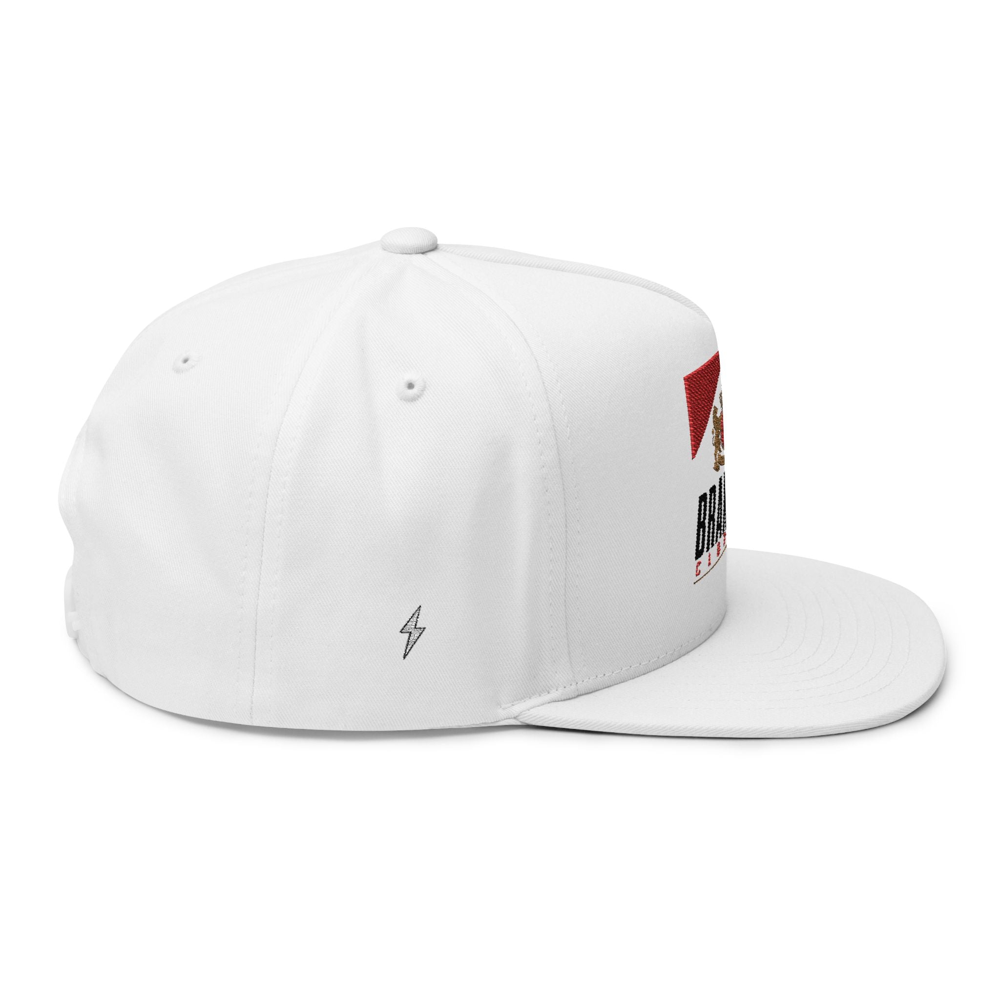 Embroidered Flat Bill Cap — Brakeless Clothing Crest Snapback