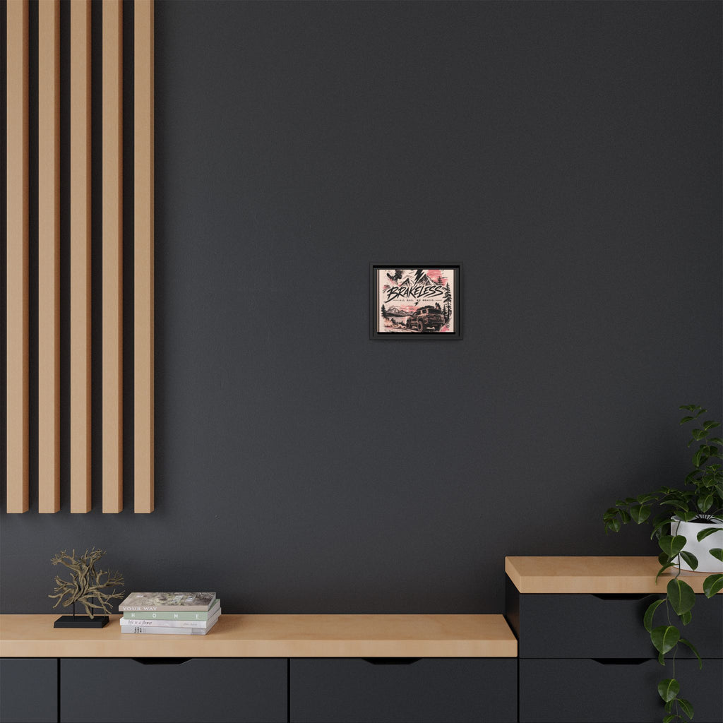 Framed Matte Canvas – "Brakeless: All Gas, No Brakes" Off‑Road Adventure Print