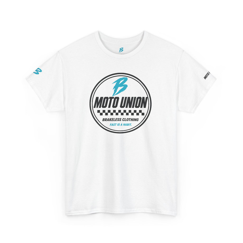 Moto Union Midweight Tee (White) — Unisex