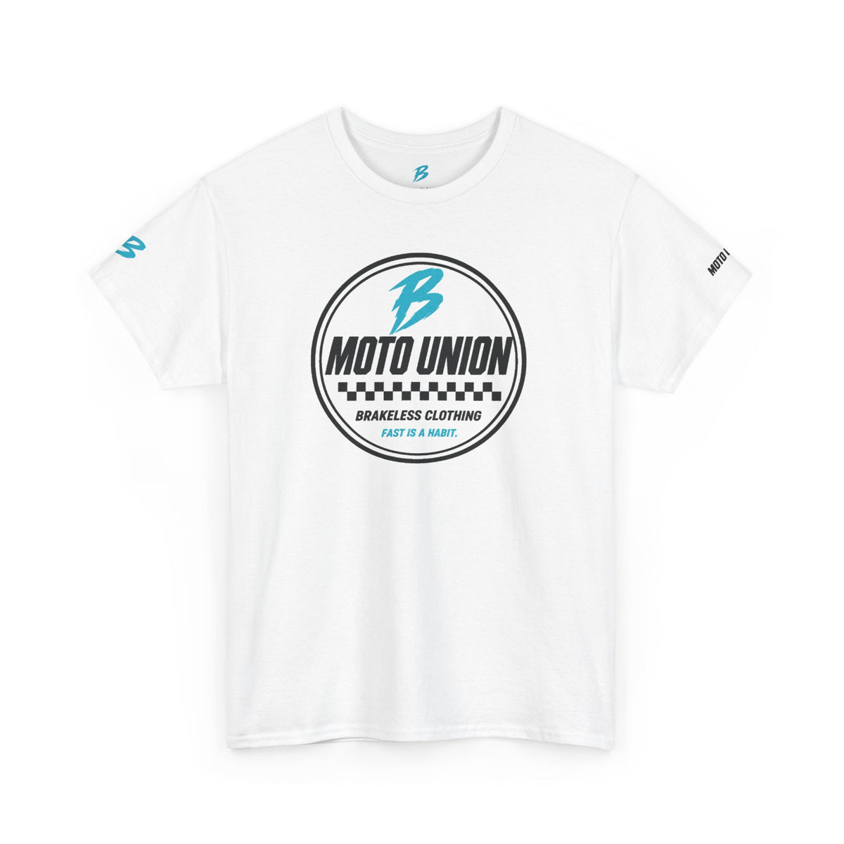 Moto Union Midweight Tee (White) — Unisex