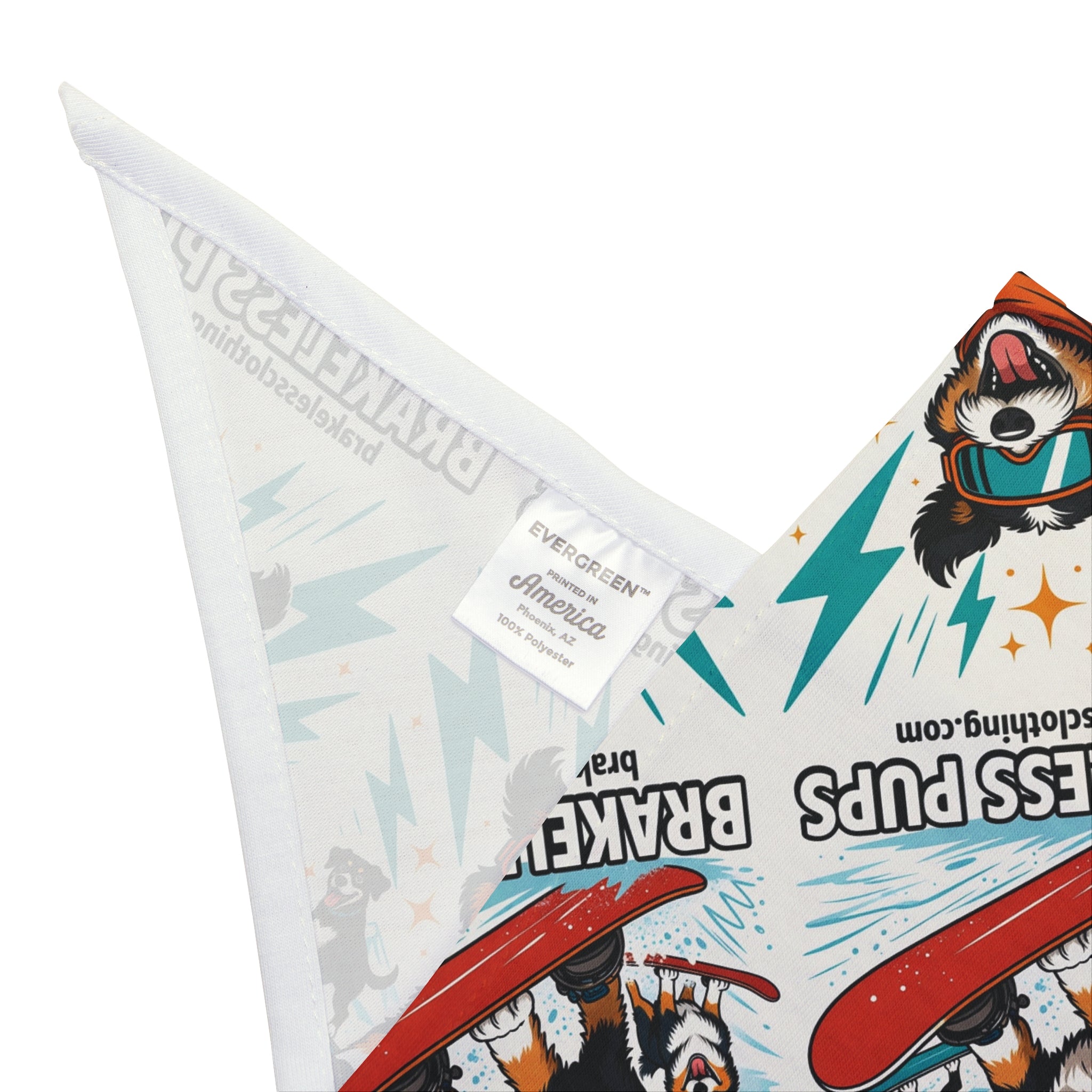 Snowboarding Dog Pet Bandana — 'Brakeless Pups' Winter Adventure Bandana for Dogs