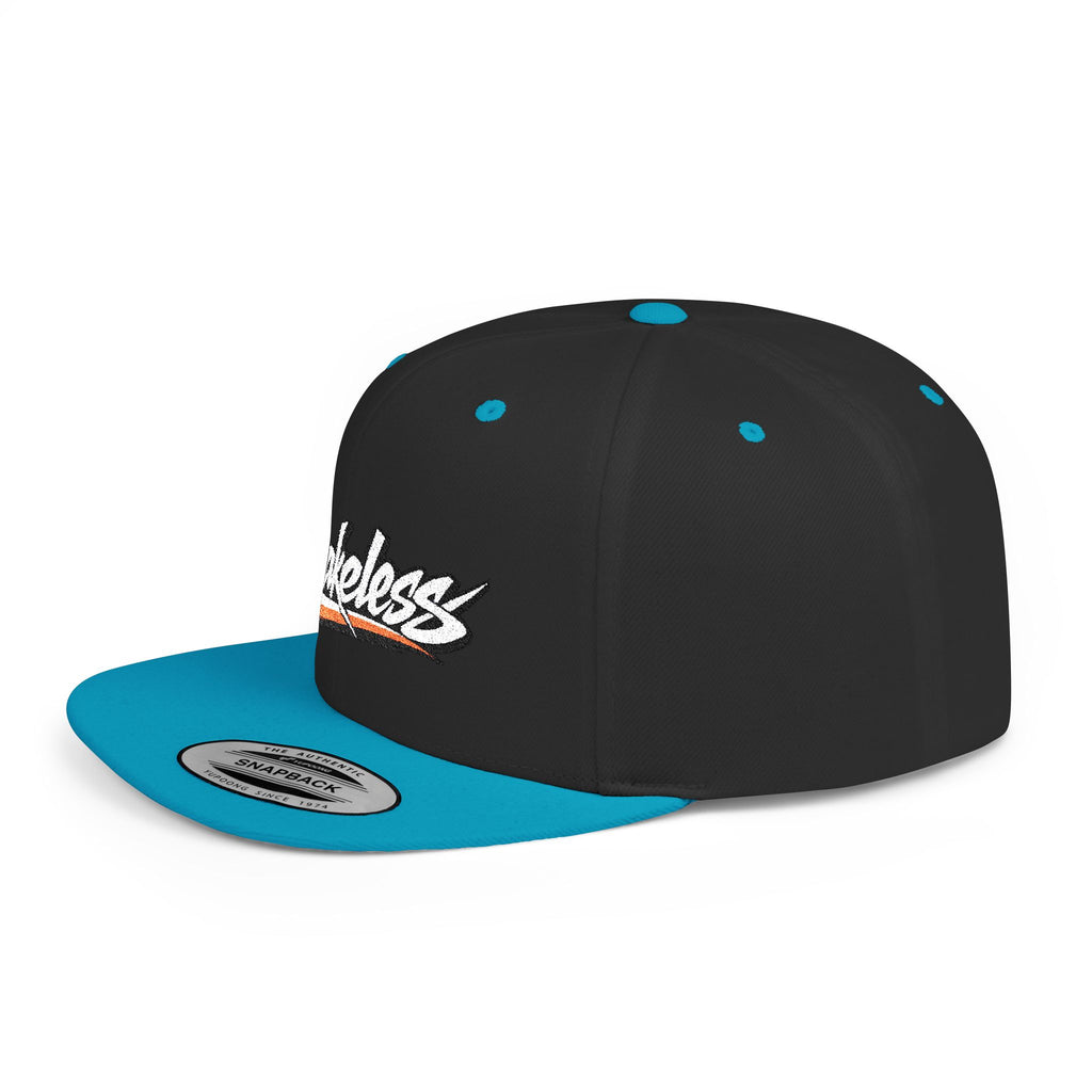 Brakeless Flat Bill Snapback Hat — Streetwear Grey Embroidered Cap