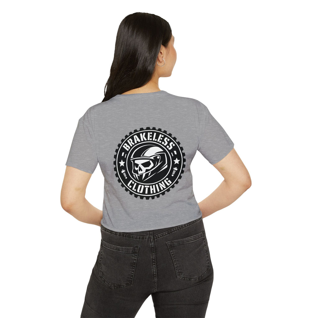 MOTO Crop Top — BRAKELESS CLOTHING Skull Motorcycle Logo Women's Graphic Top