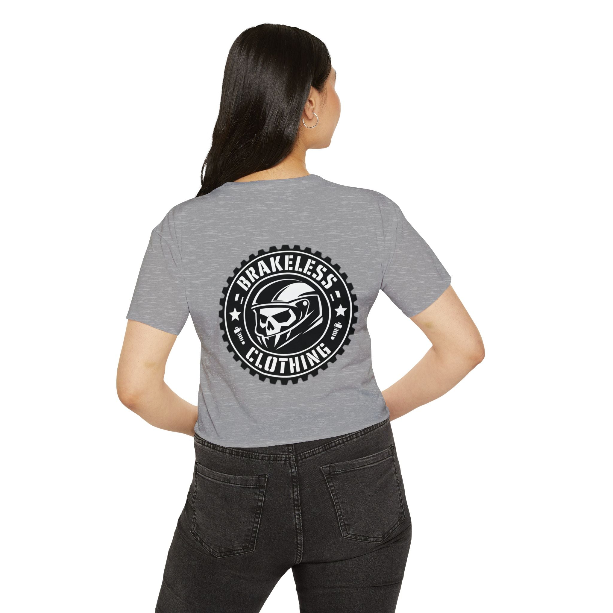 MOTO Crop Top — BRAKELESS CLOTHING Skull Motorcycle Logo Women's Graphic Top
