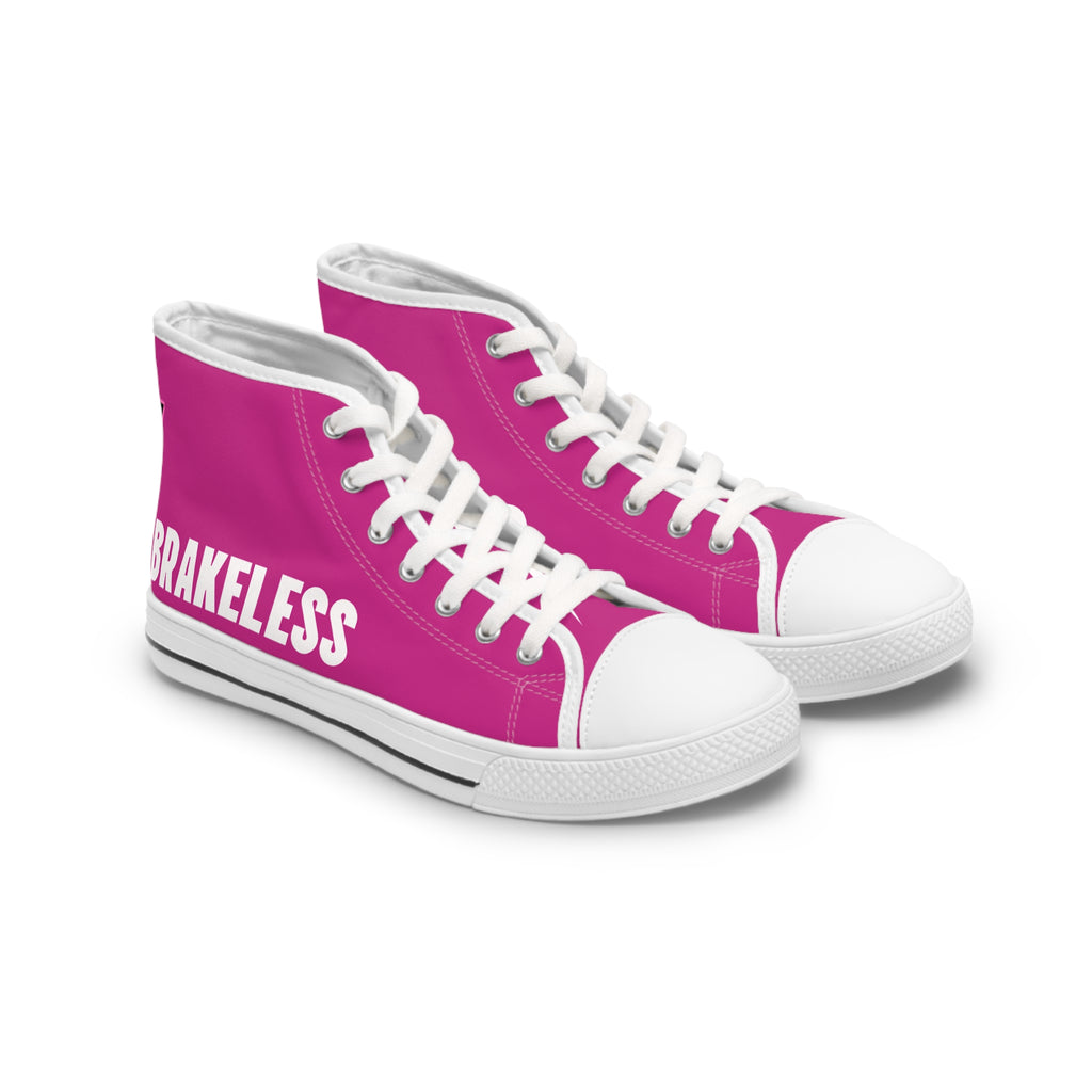 Women's High Top Sneakers — Black 'BRAKELESS' Canvas Casual Shoes