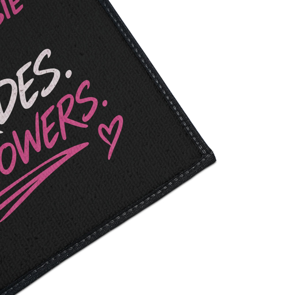 "Brakeless Barbie: Dirty Rides. Clean Showers." Heavy-Duty Floor Mat