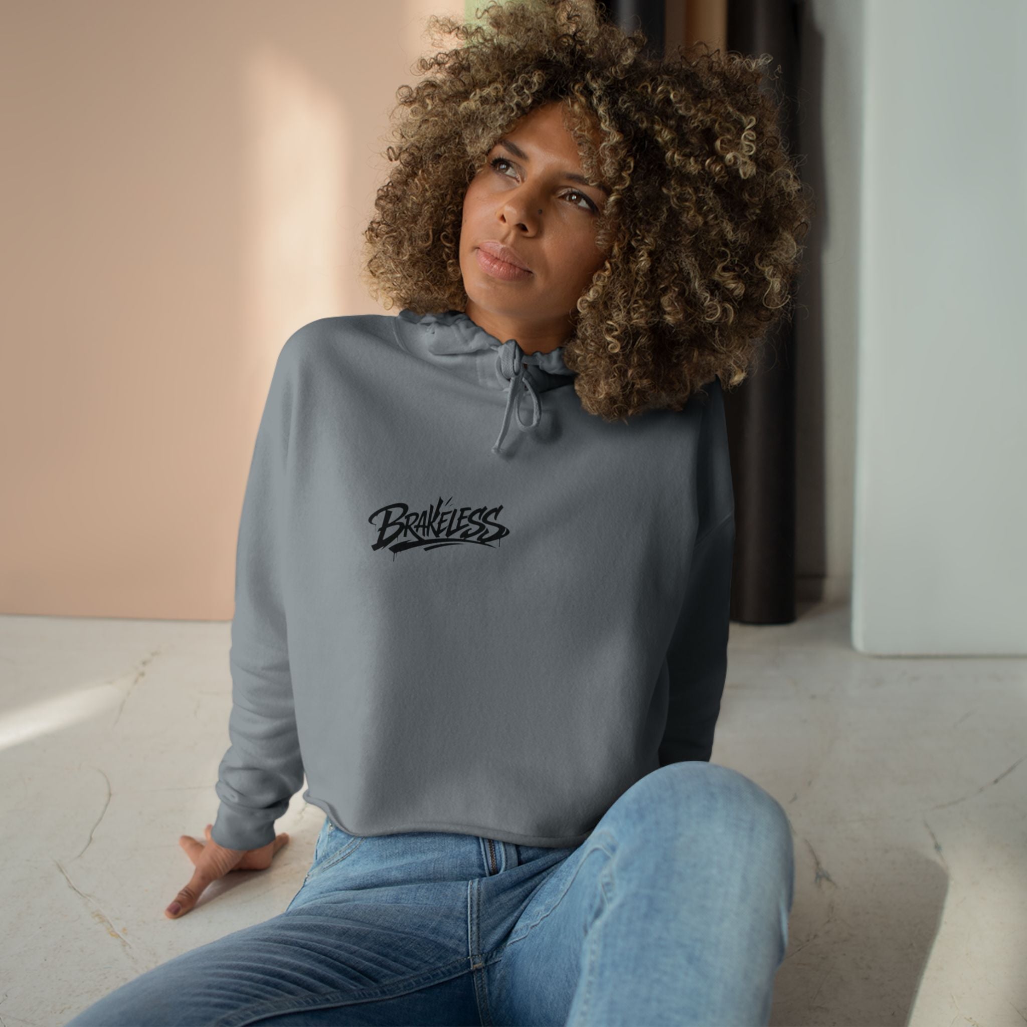 Brakeless 'Fast Is a Habit' Cropped Hoodie