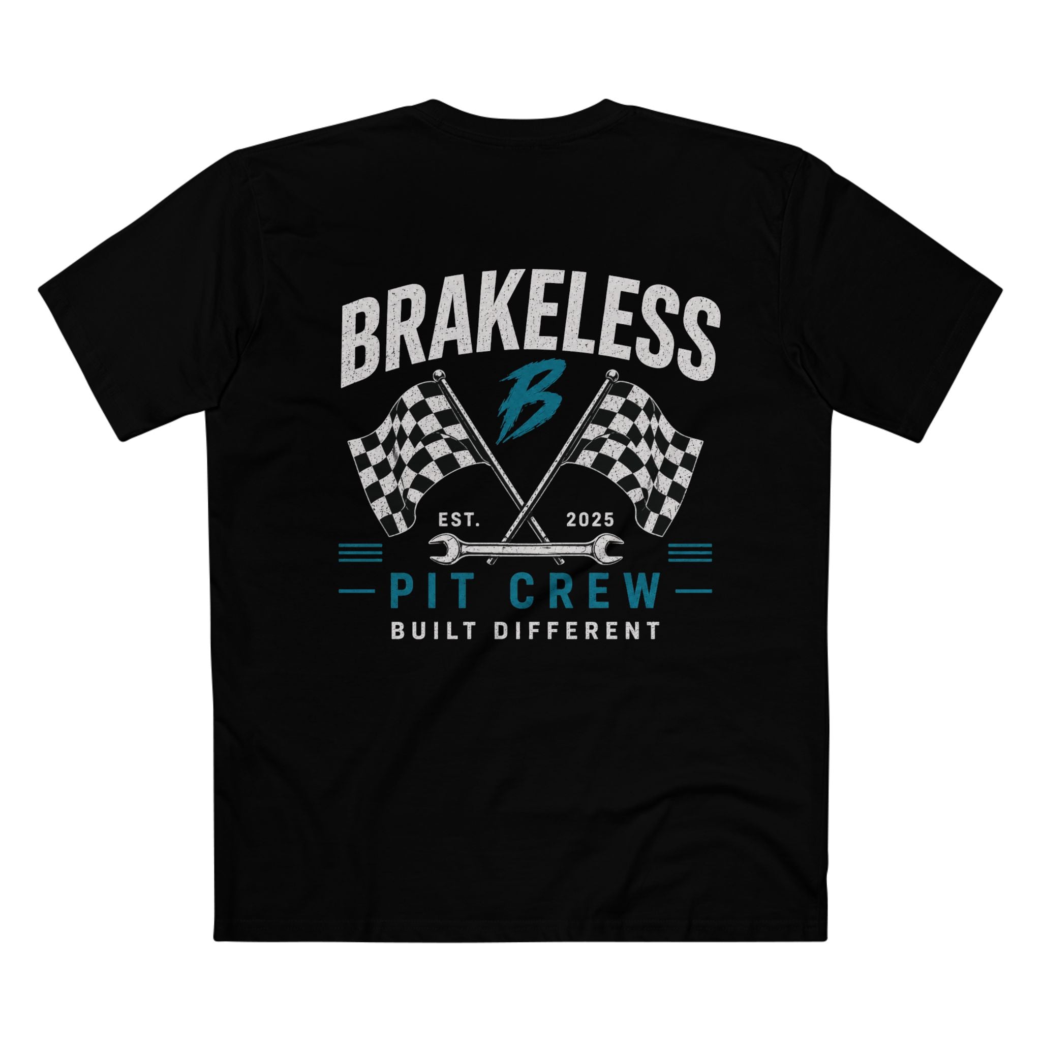 Brakeless Pit Crew Tee — 'Built Different' T‑Shirt