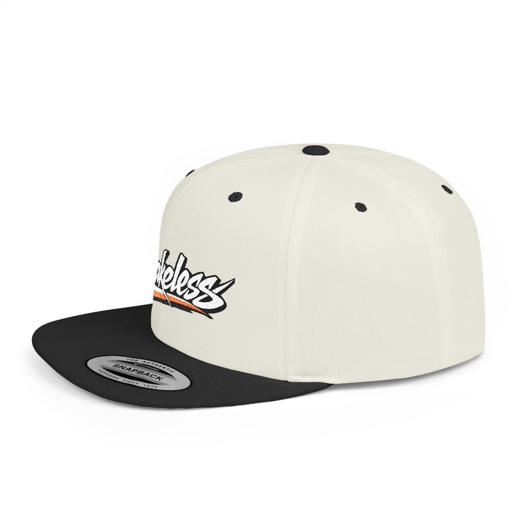 Brakeless Flat Bill Snapback Hat — Streetwear Grey Embroidered Cap