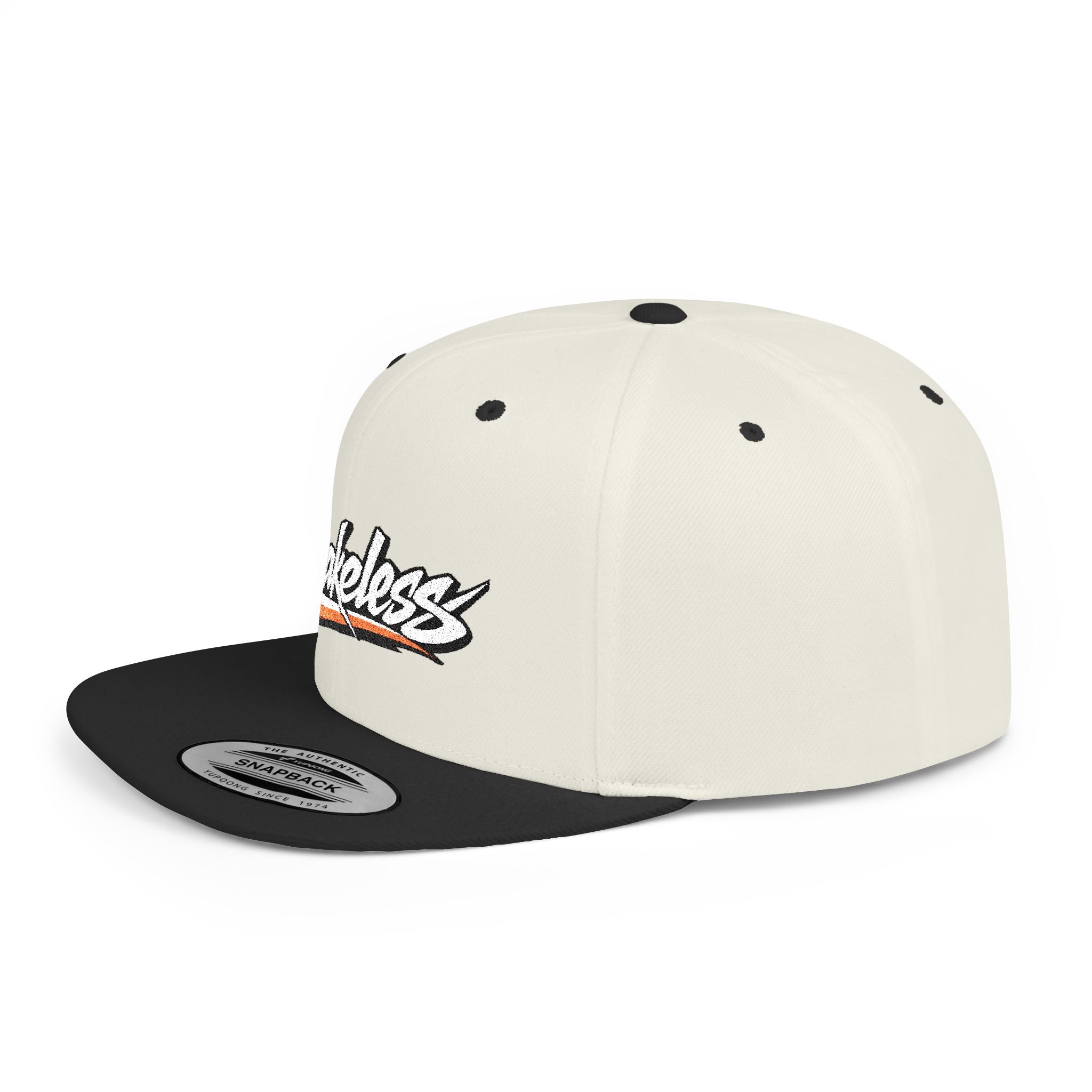Brakeless Flat Bill Snapback Hat — Streetwear Grey Embroidered Cap