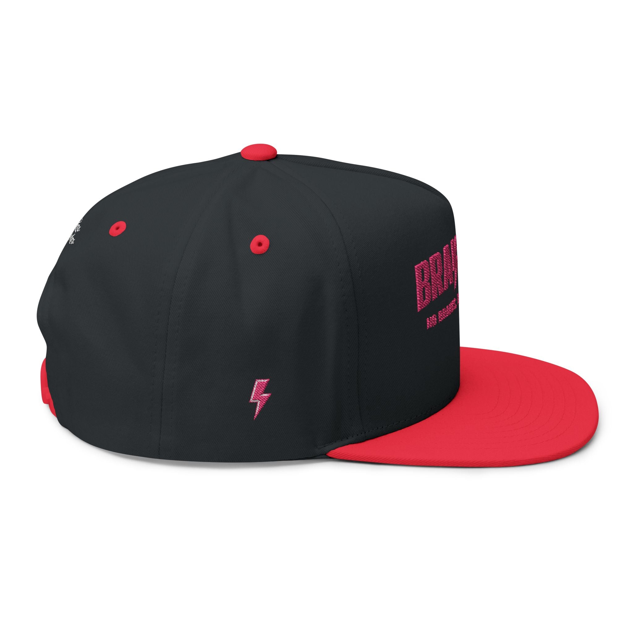 Brakeless Embroidered Flat Bill Cap — 'No Brakes, Bad Decisions'