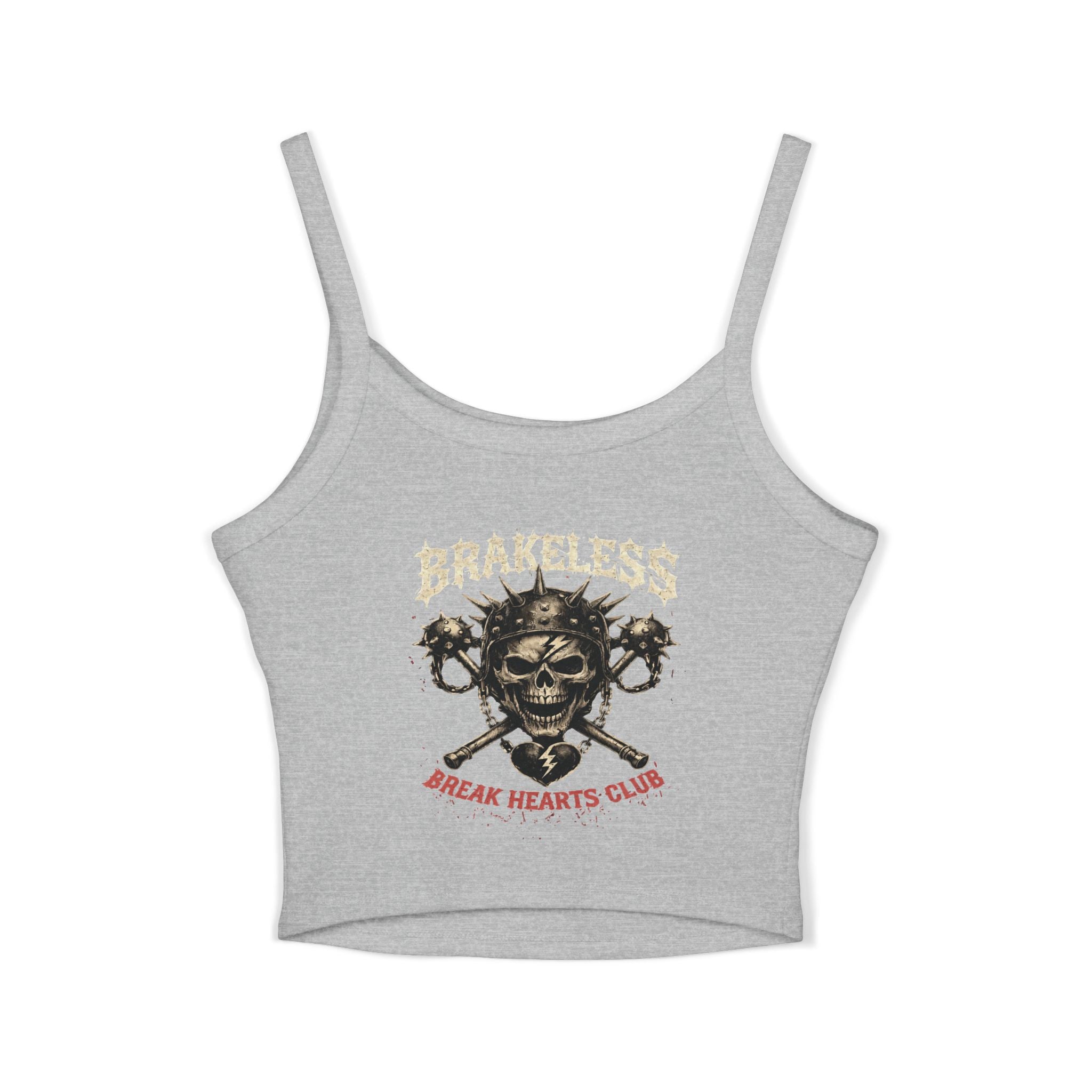 Skull & Heart Women's Spaghetti Strap Tank Top — BRAKELESS CLOTHING BRAKE TO BREAK HEARTS