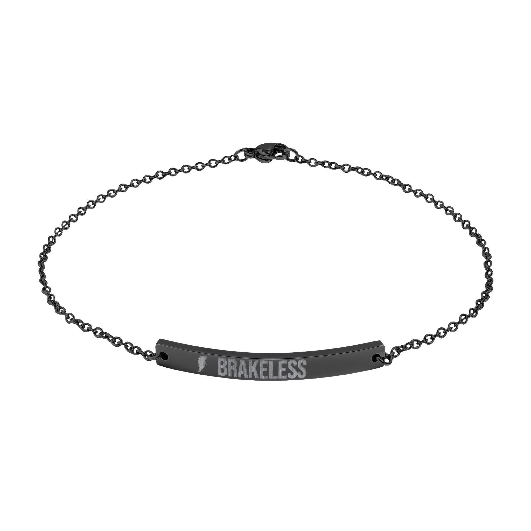 Engravable Curved Bar Anklet — Personalized Minimalist Chain Anklet