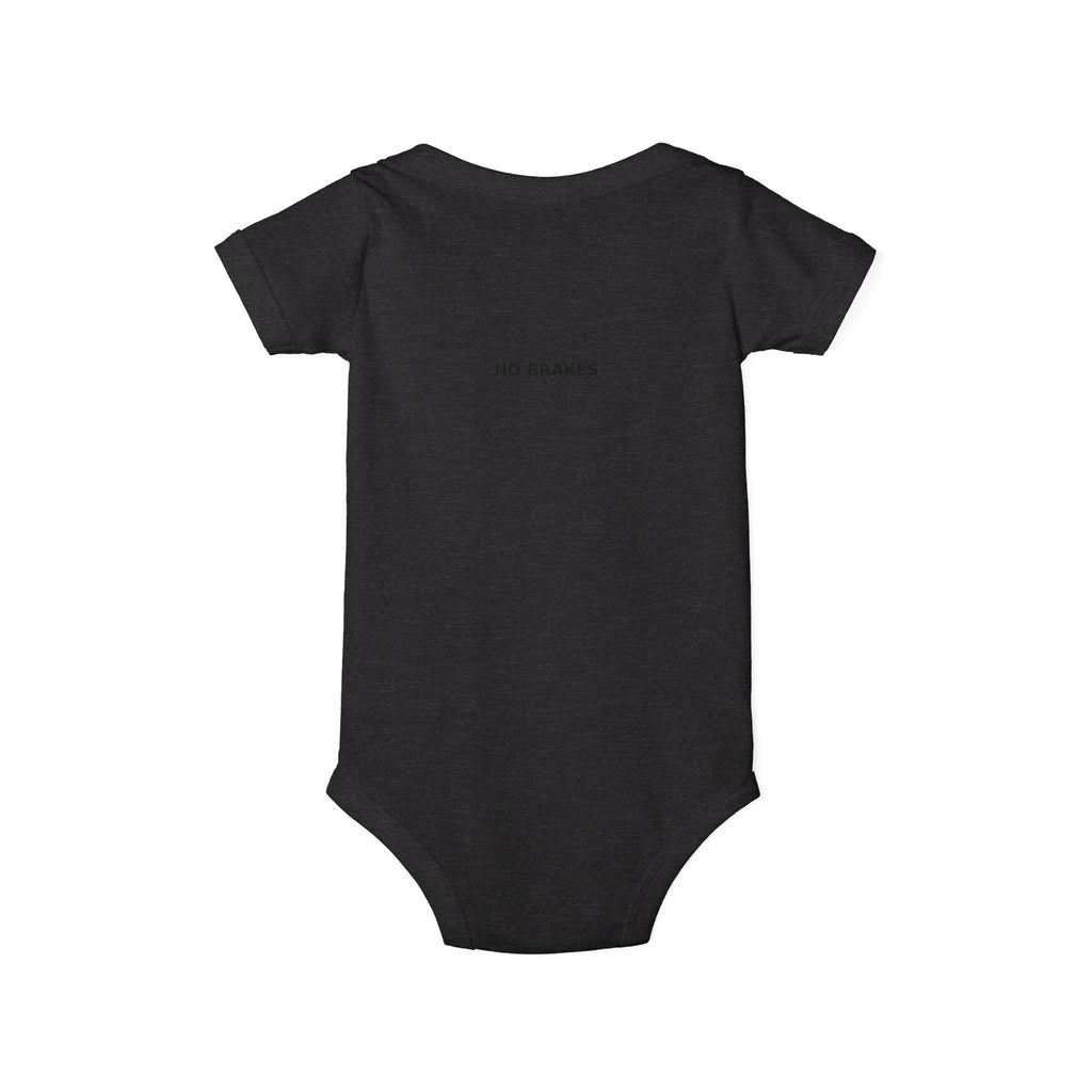 Infant One-Piece Bodysuit — ‘No Brakes’ Retro Motorcycle Chest Graphic