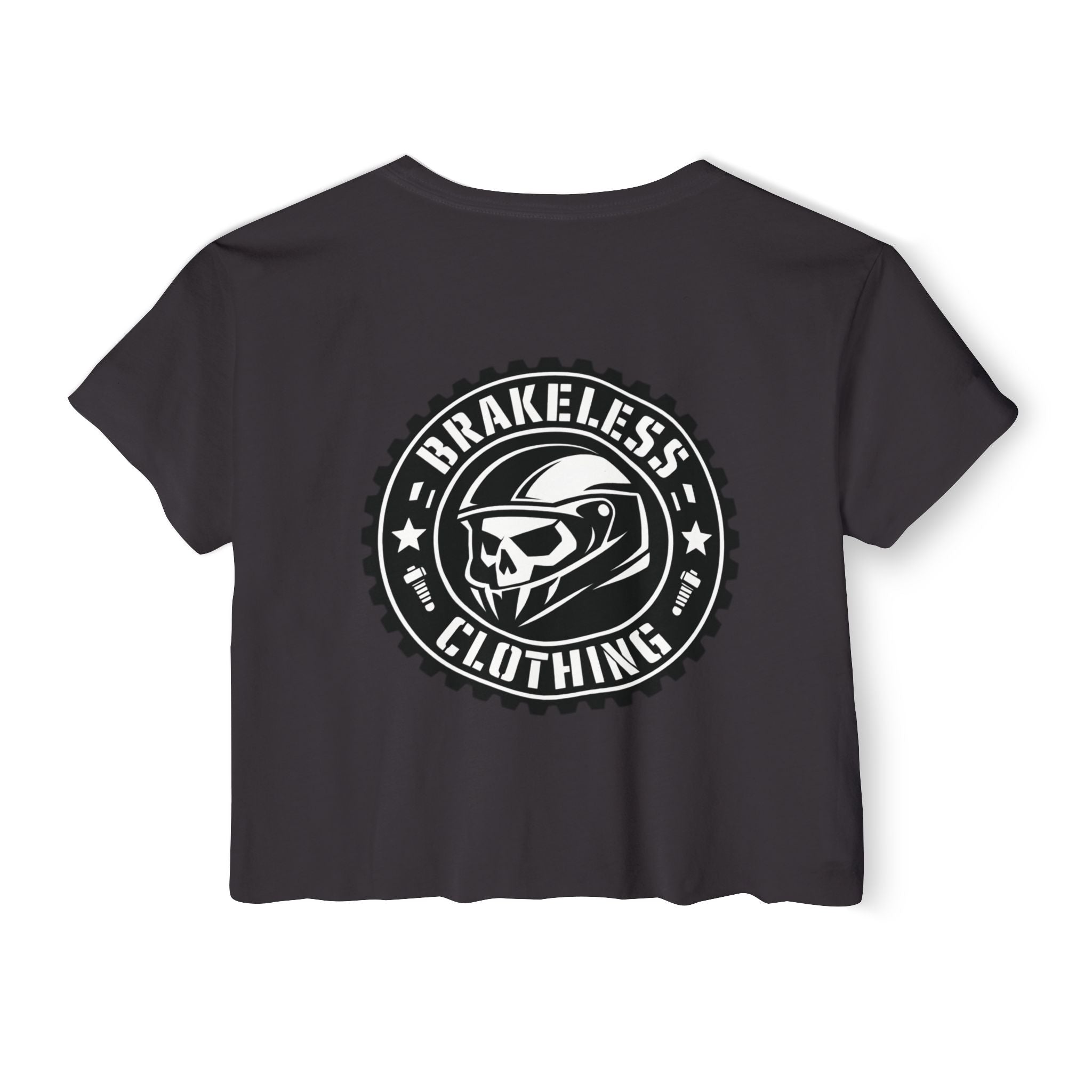 MOTO Crop Top — BRAKELESS CLOTHING Skull Motorcycle Logo Women's Graphic Top