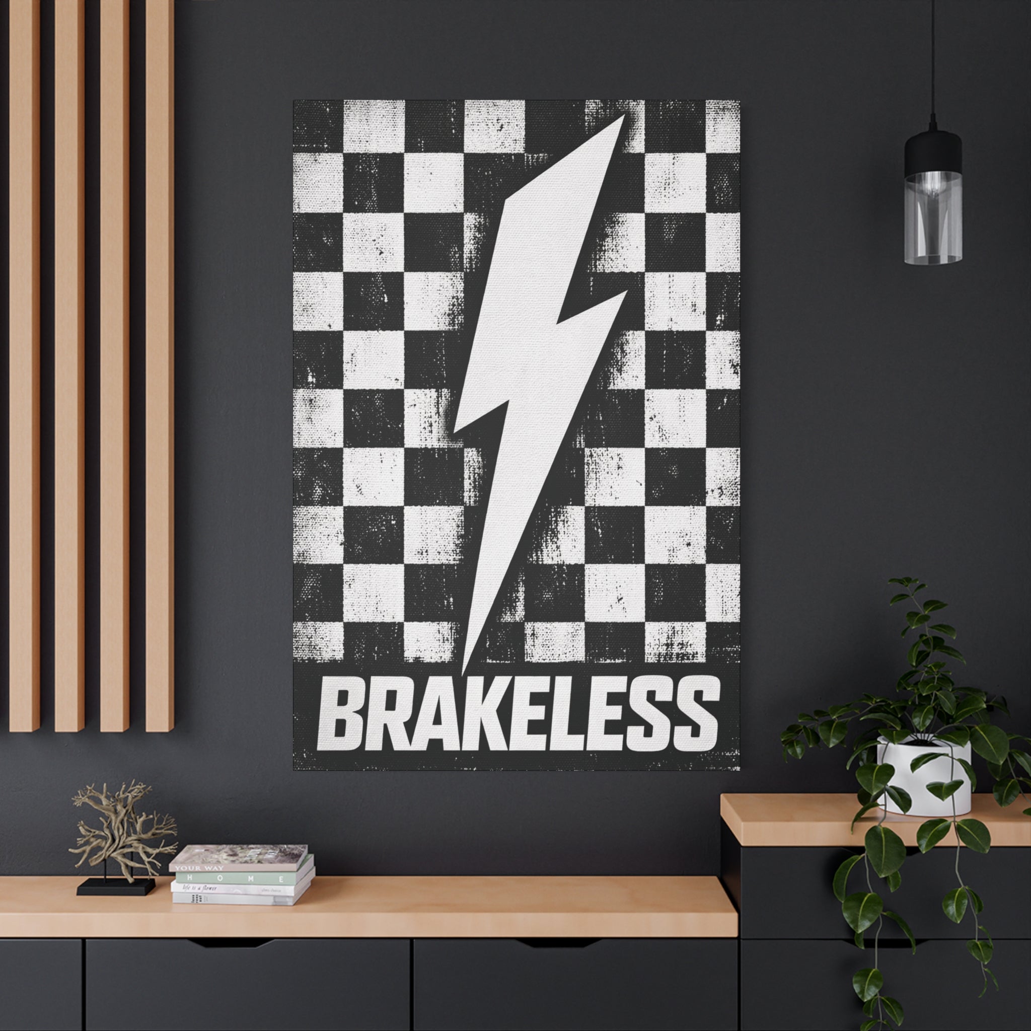 Brakeless Lightning Checkerboard Canvas Print