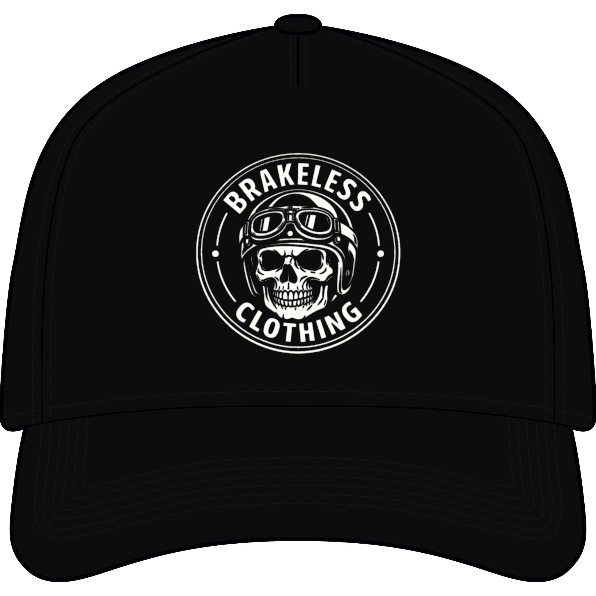 Brakeless Clothing Skull Patch Cap — Vintage Biker Dad Hat