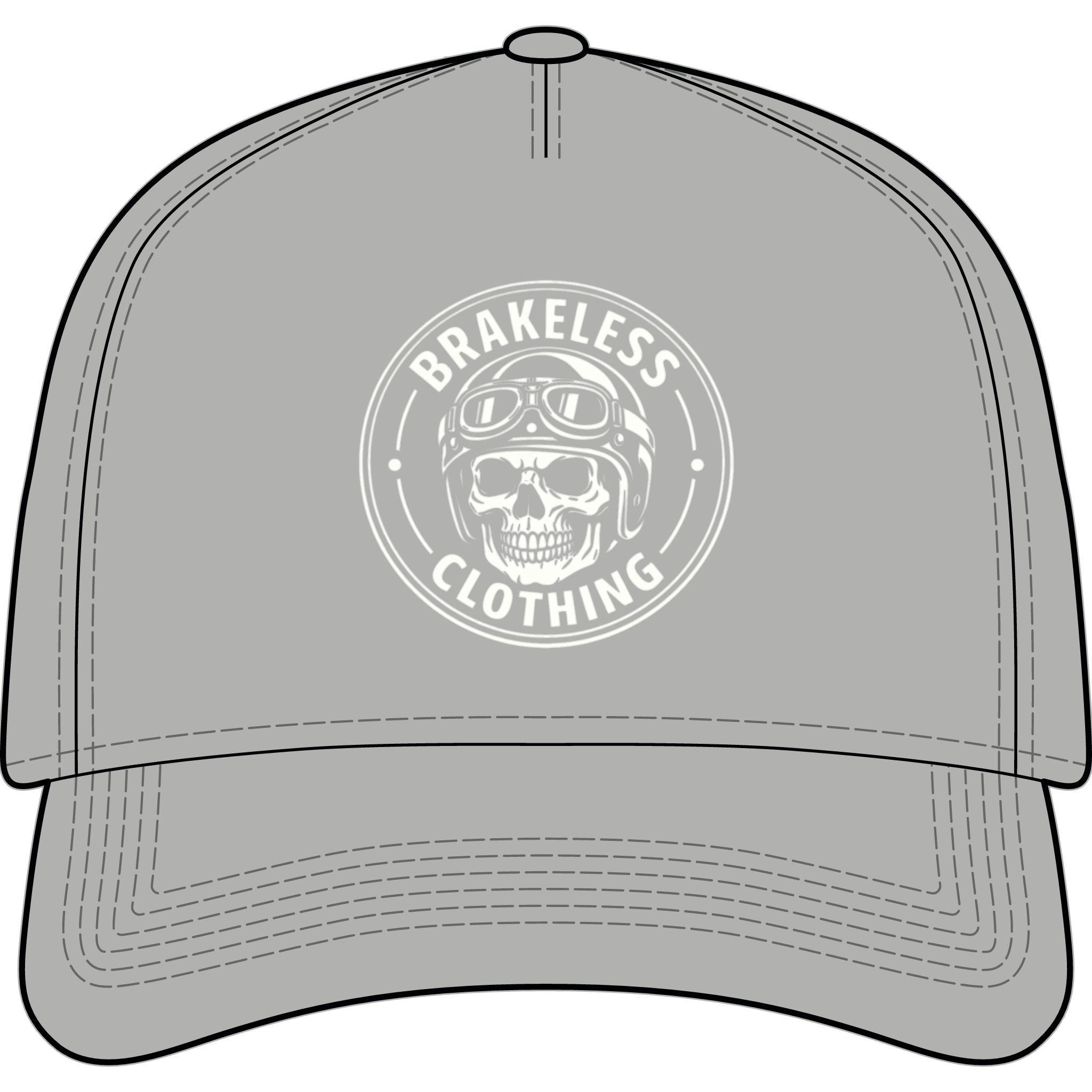 Brakeless Clothing Skull Patch Cap — Vintage Biker Dad Hat