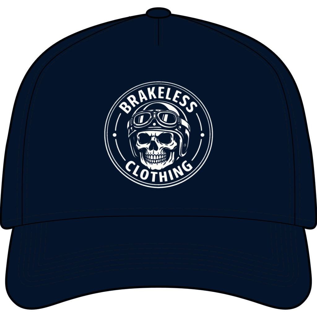 Brakeless Clothing Skull Patch Cap — Vintage Biker Dad Hat