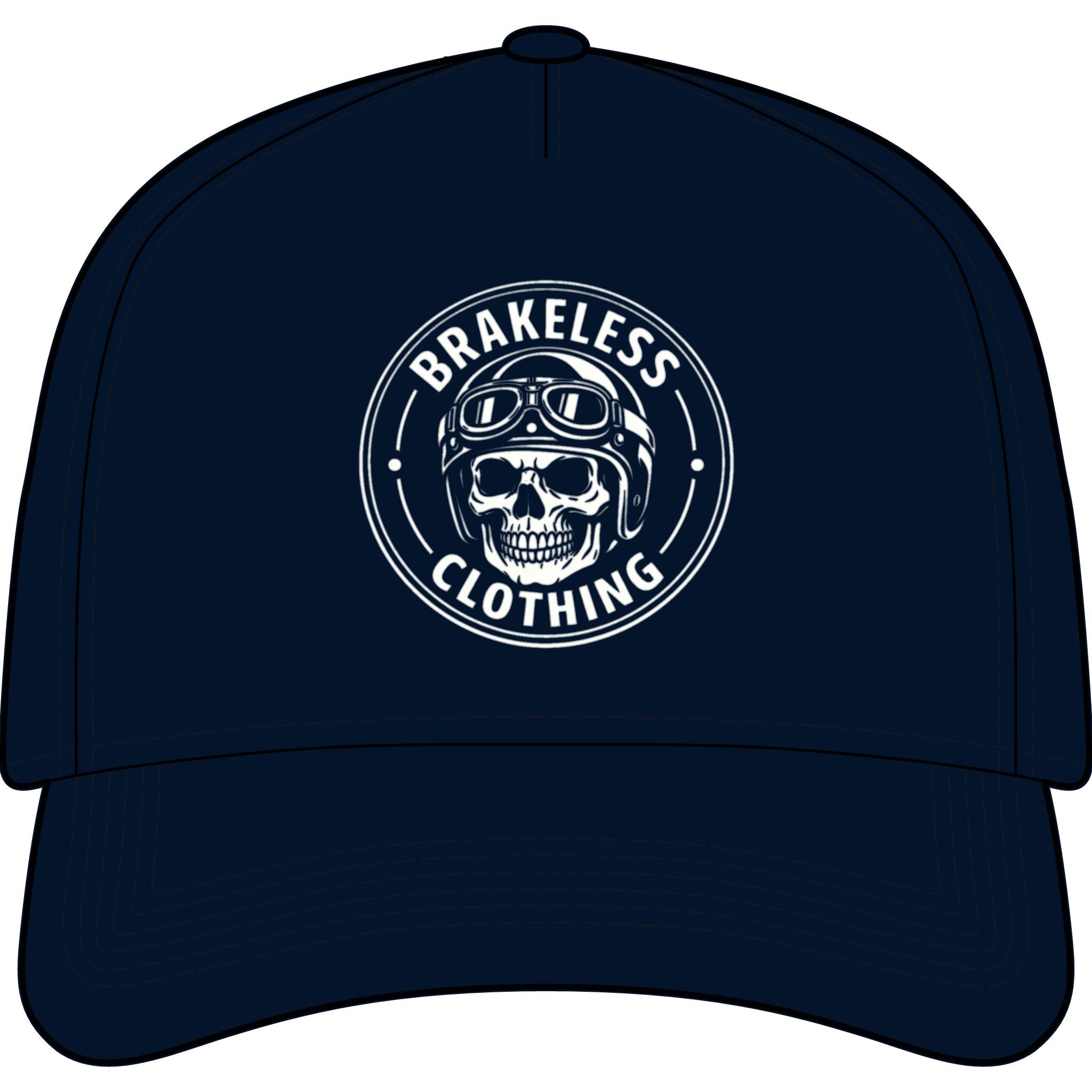 Brakeless Clothing Skull Patch Cap — Vintage Biker Dad Hat