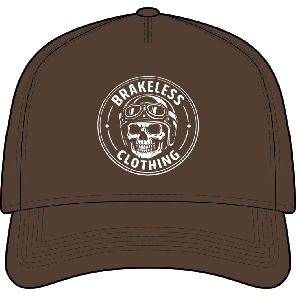 Brakeless Clothing Skull Patch Cap — Vintage Biker Dad Hat