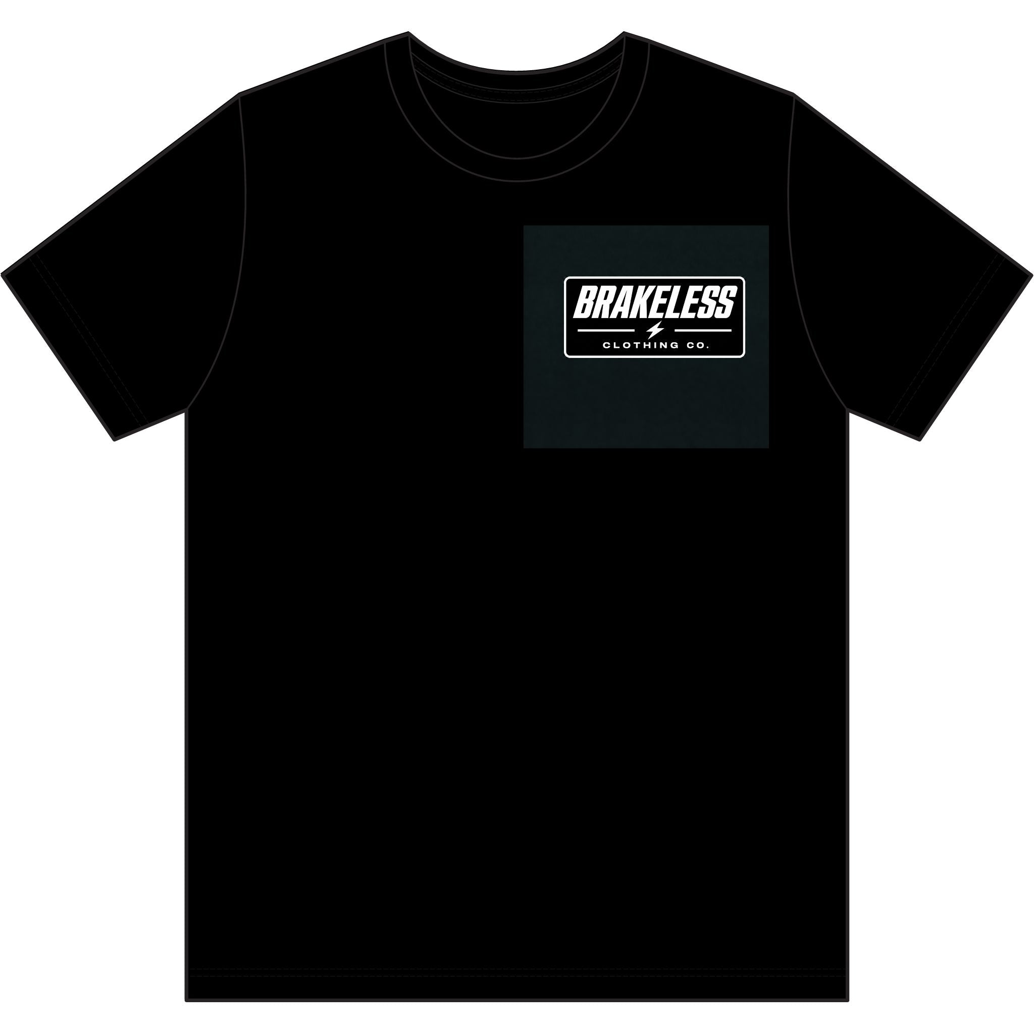 Brakeless Clothing Co. Black Logo Tee — No Brakes. No Limits.