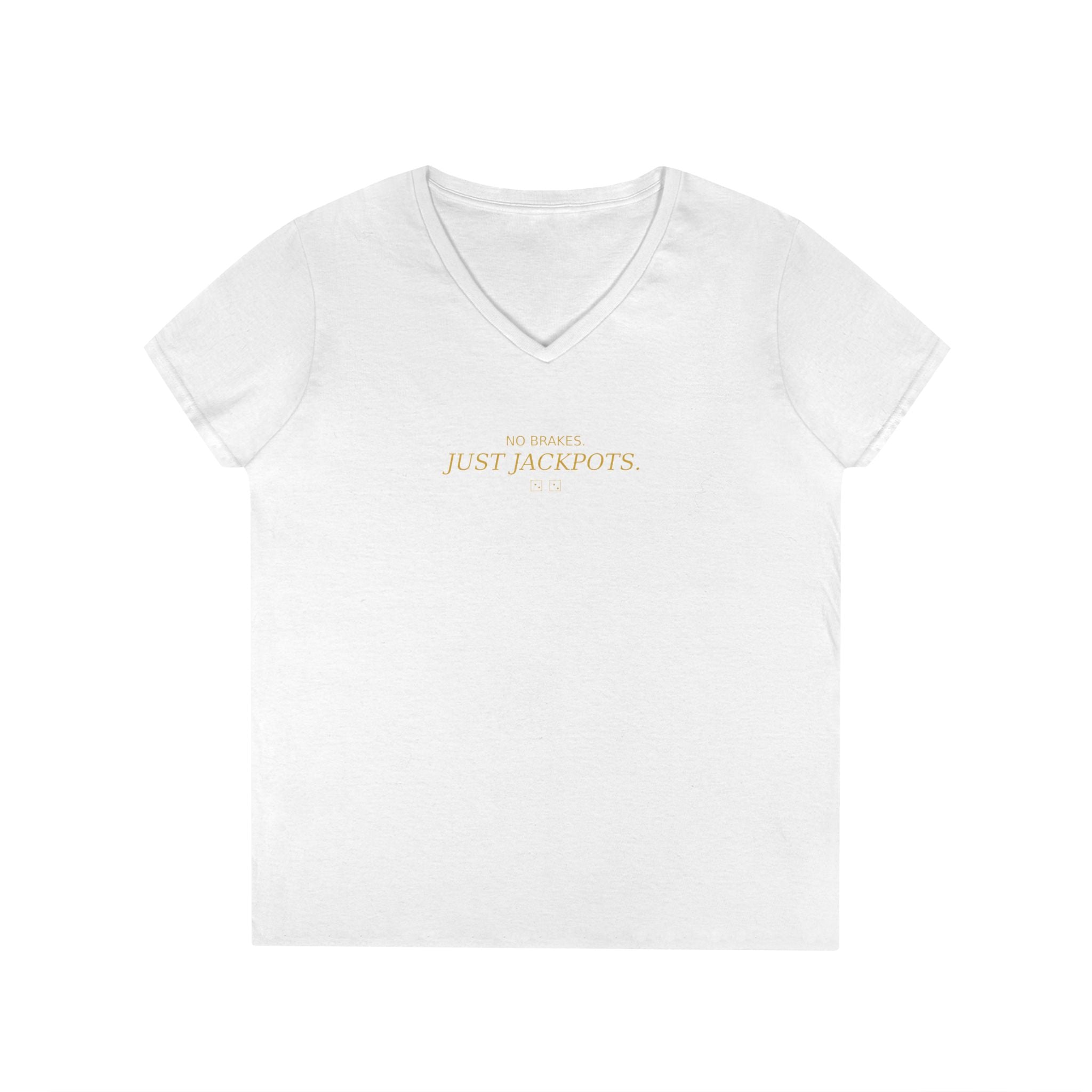 Just Jackpots - Ladies' V-Neck T-Shirt — Minimal Gold