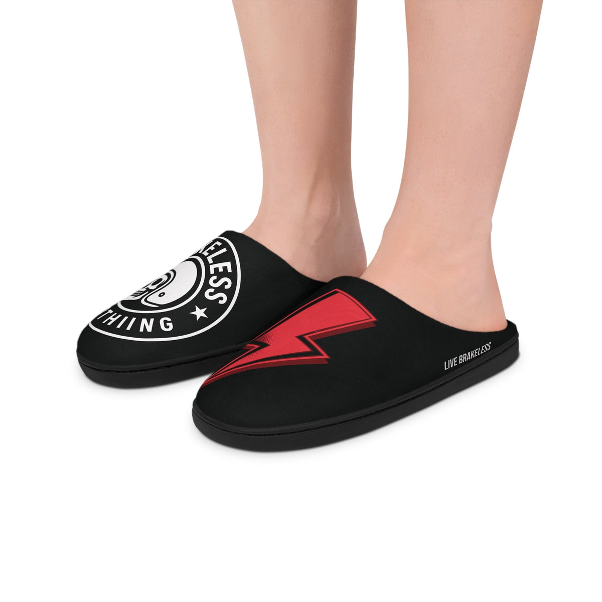 714 Men's Indoor Slippers – 'ALL GAS. NO BRAKES.' Logo House Slippers - Shoes - BRAKELESS