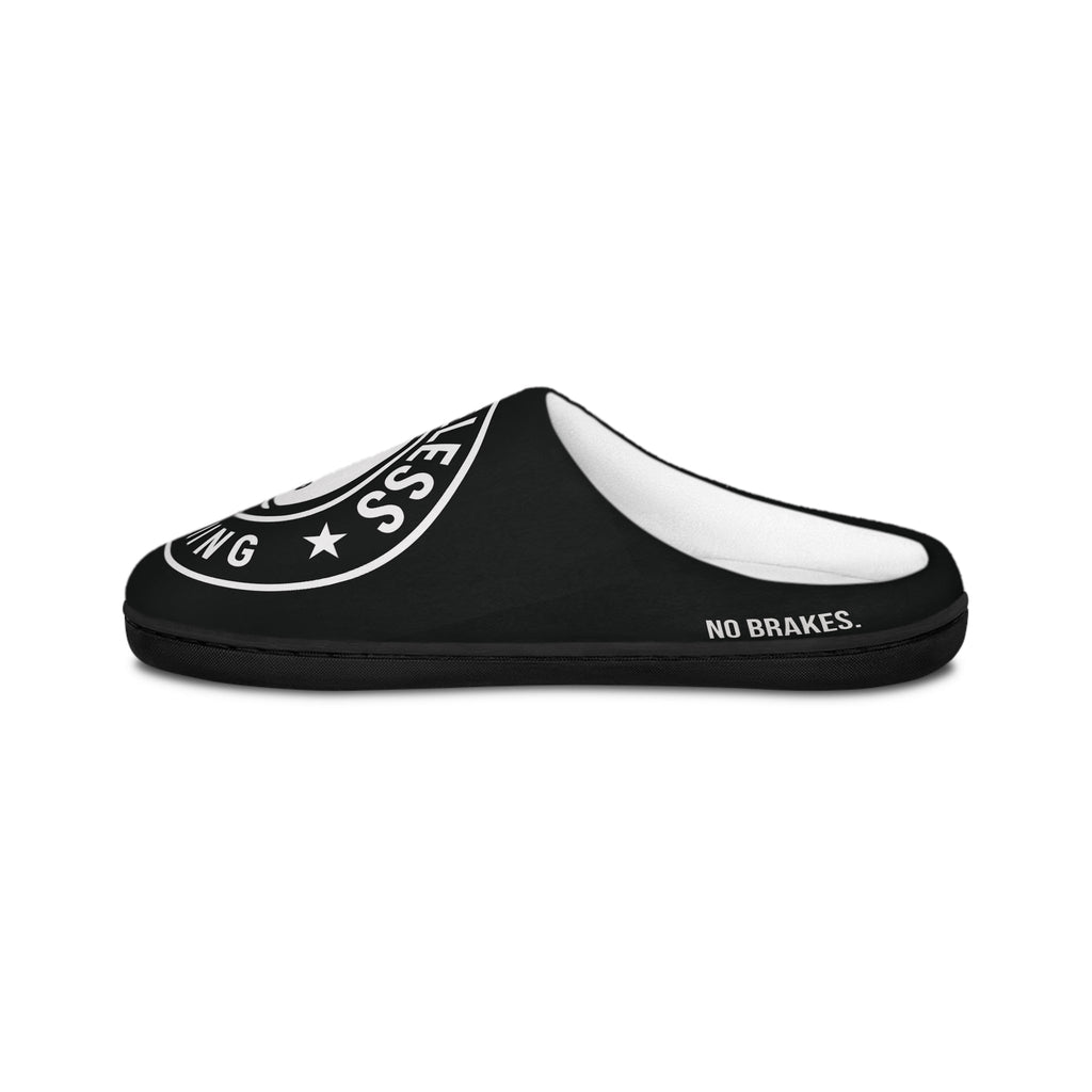 714 Men's Indoor Slippers – 'ALL GAS. NO BRAKES.' Logo House Slippers - Shoes - BRAKELESS