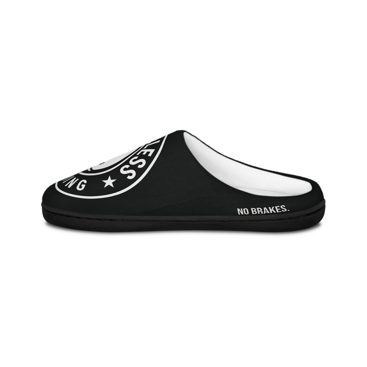 714 Men's Indoor Slippers – 'ALL GAS. NO BRAKES.' Logo House Slippers - Shoes - BRAKELESS