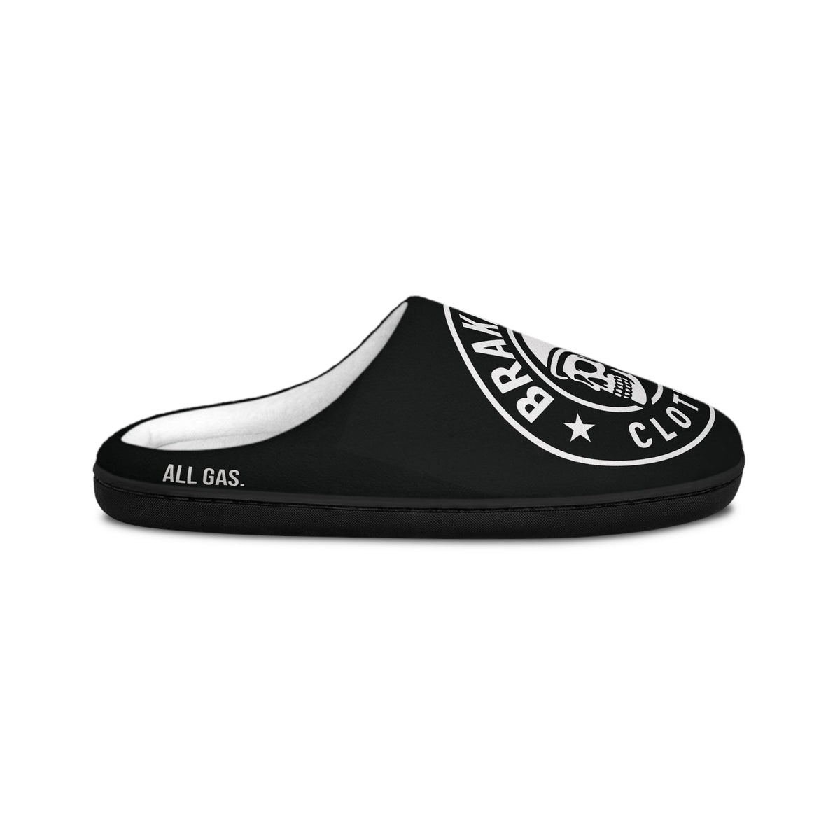 714 Men's Indoor Slippers – 'ALL GAS. NO BRAKES.' Logo House Slippers - Shoes - BRAKELESS