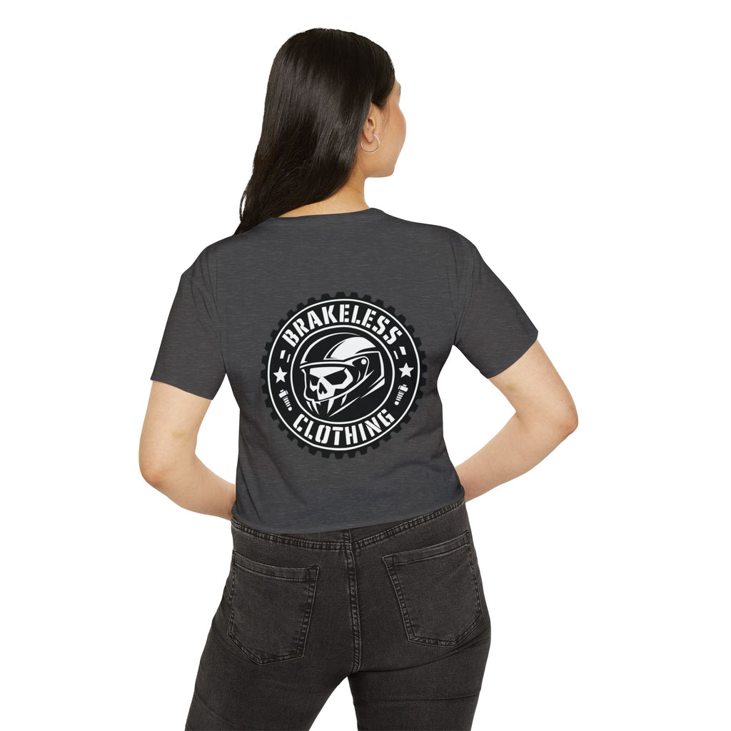 MOTO Crop Top — BRAKELESS CLOTHING Skull Motorcycle Logo Women's Graphic Top