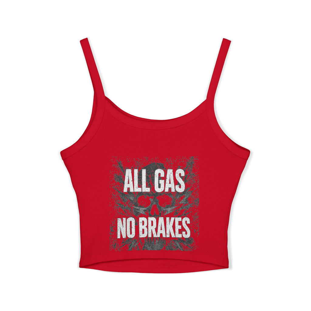 Brakeless Crop Tank Top — "Brakeless No Brakes Just Speed" Racer Chic Tank
