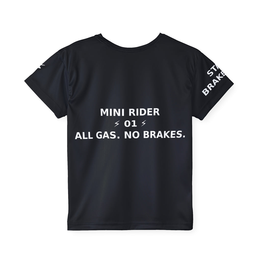 Kids Sports Jersey - ALL GAS. NO BRAKES. MINI RIDER JERSEY 01.
