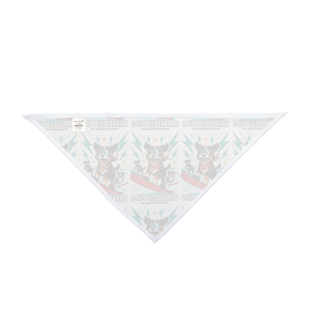 Snowboarding Dog Pet Bandana — 'Brakeless Pups' Winter Adventure Bandana for Dogs