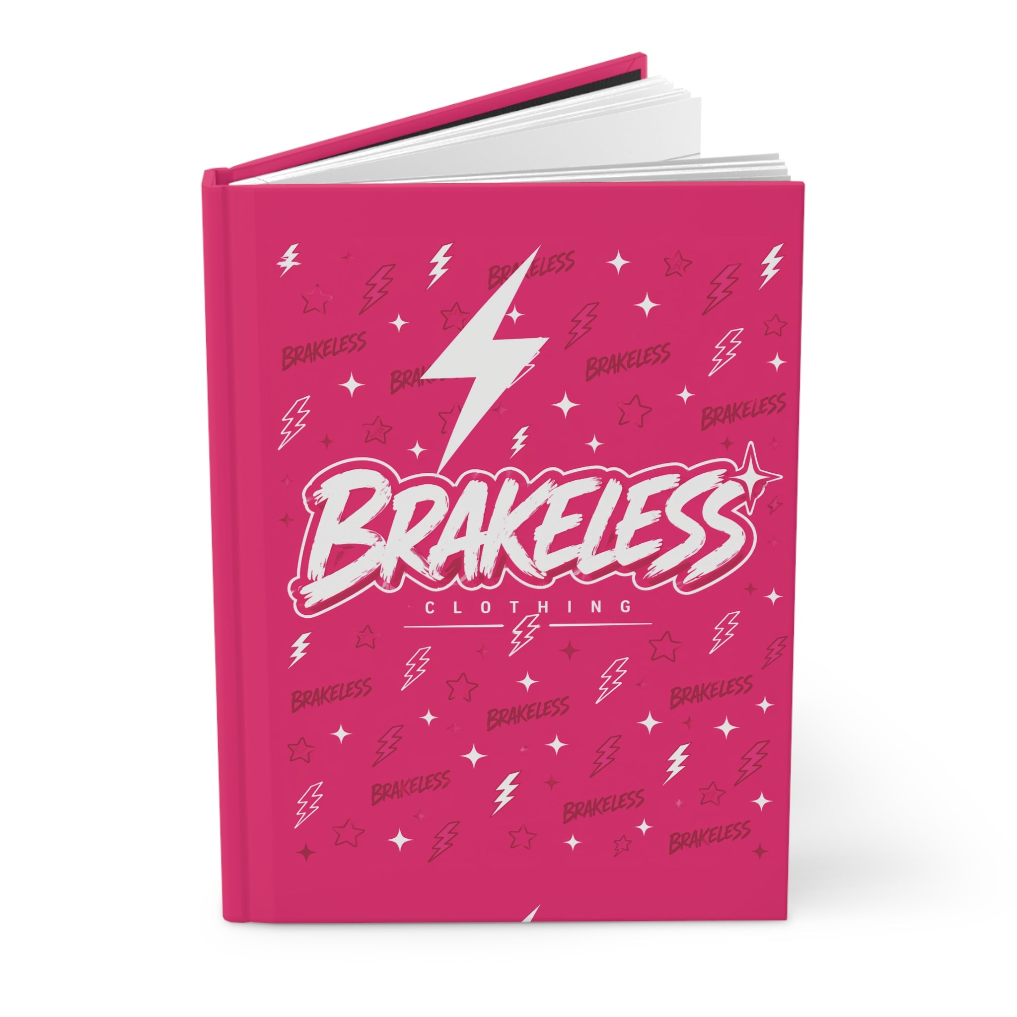 Brakeless Clothing Barbee Style Lightning Hardcover Journal — Pink Matte Notebook