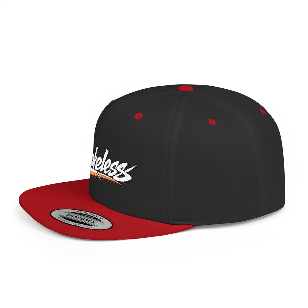 Brakeless Flat Bill Snapback Hat — Streetwear Grey Embroidered Cap