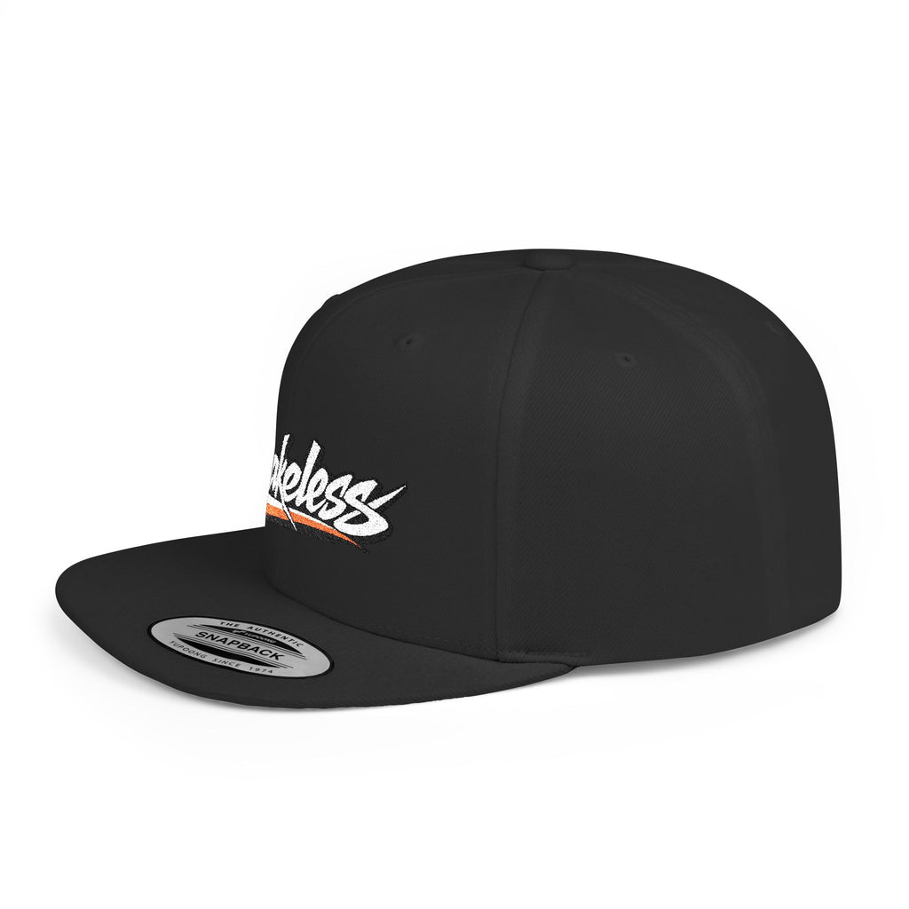 Brakeless Flat Bill Snapback Hat — Streetwear Grey Embroidered Cap