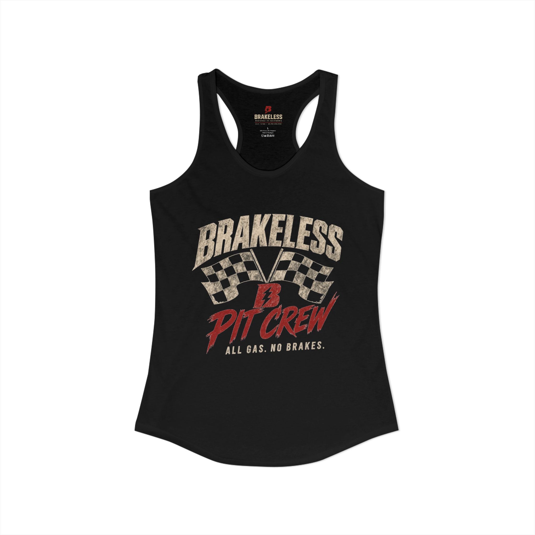 Women's Pit Crew- Ride Red Racerback Tank