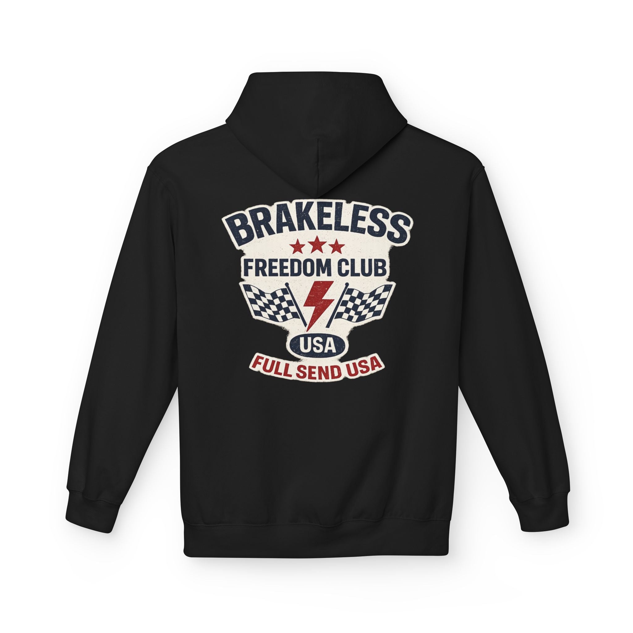 Brakeless Freedom Club Hoodie — 'No Brakes. Just Freedom.' Racing Pullover