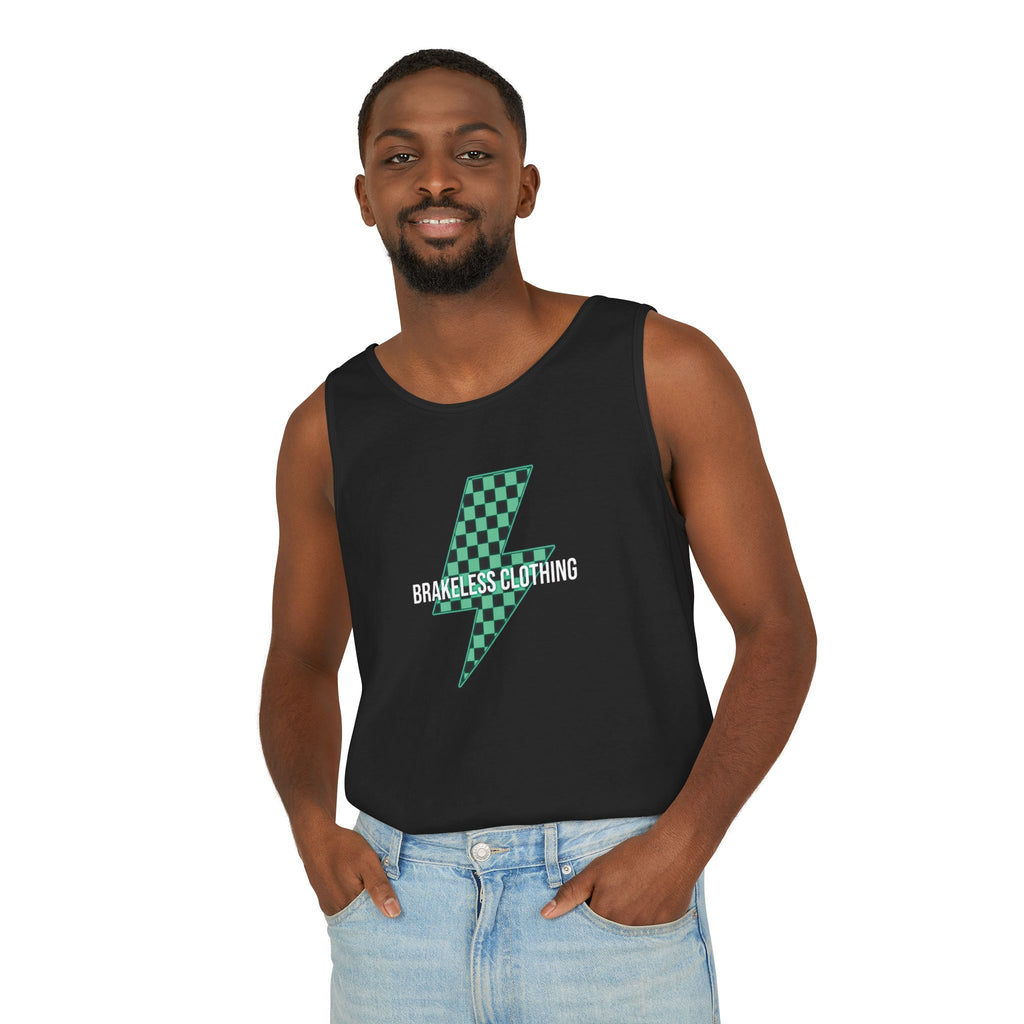 Brakeless Clothing Lightning Bolt Tank Top — Checkered Racing