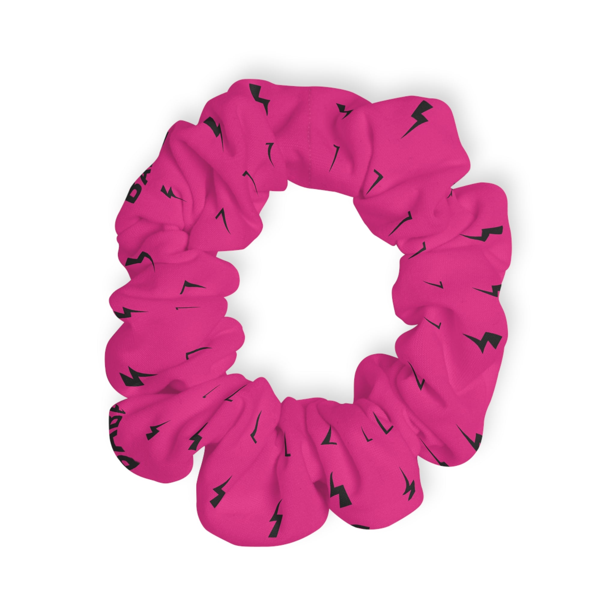Pink "Brakeless Babe" Lightning Scrunchie — Hair Accessory