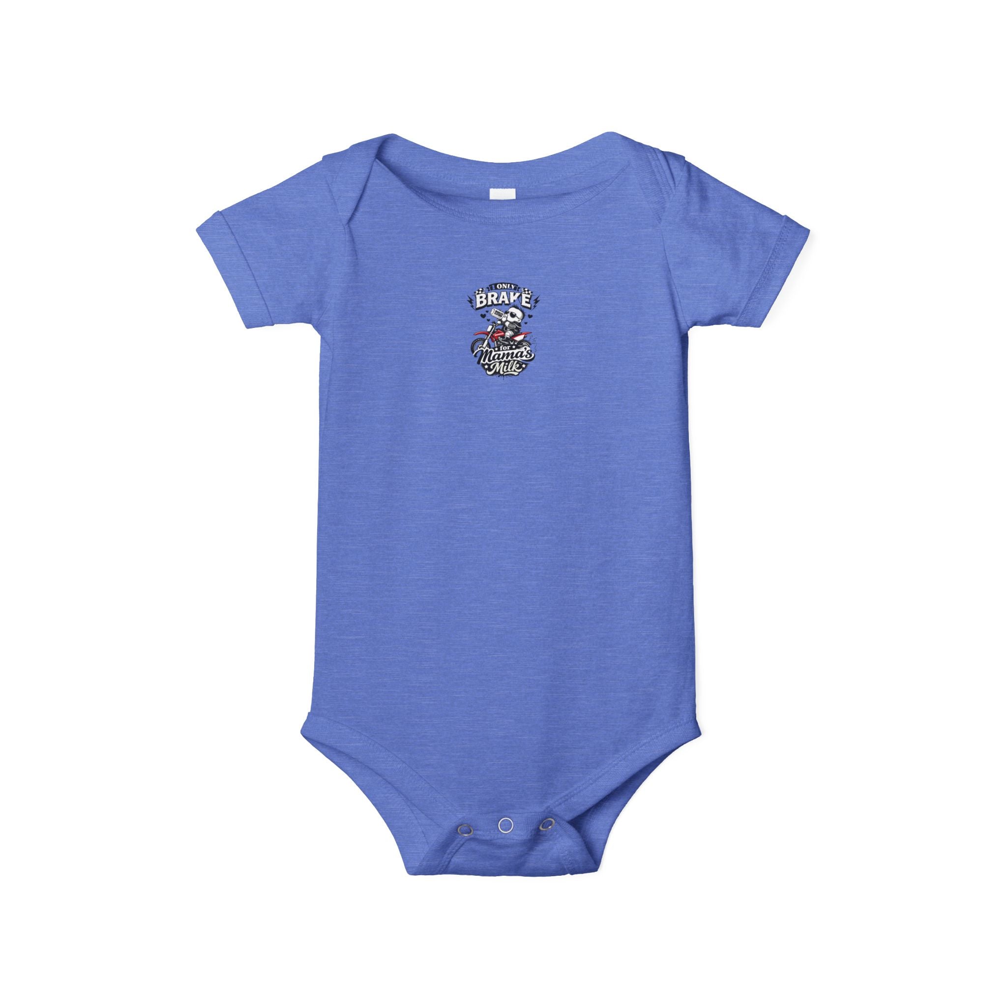 Infant One-Piece Bodysuit — ‘No Brakes’ Retro Motorcycle Chest Graphic