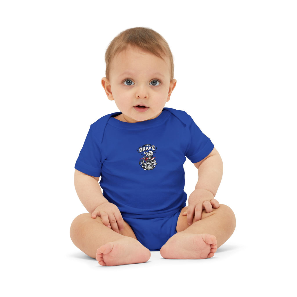 Infant One-Piece Bodysuit — ‘No Brakes’ Retro Motorcycle Chest Graphic