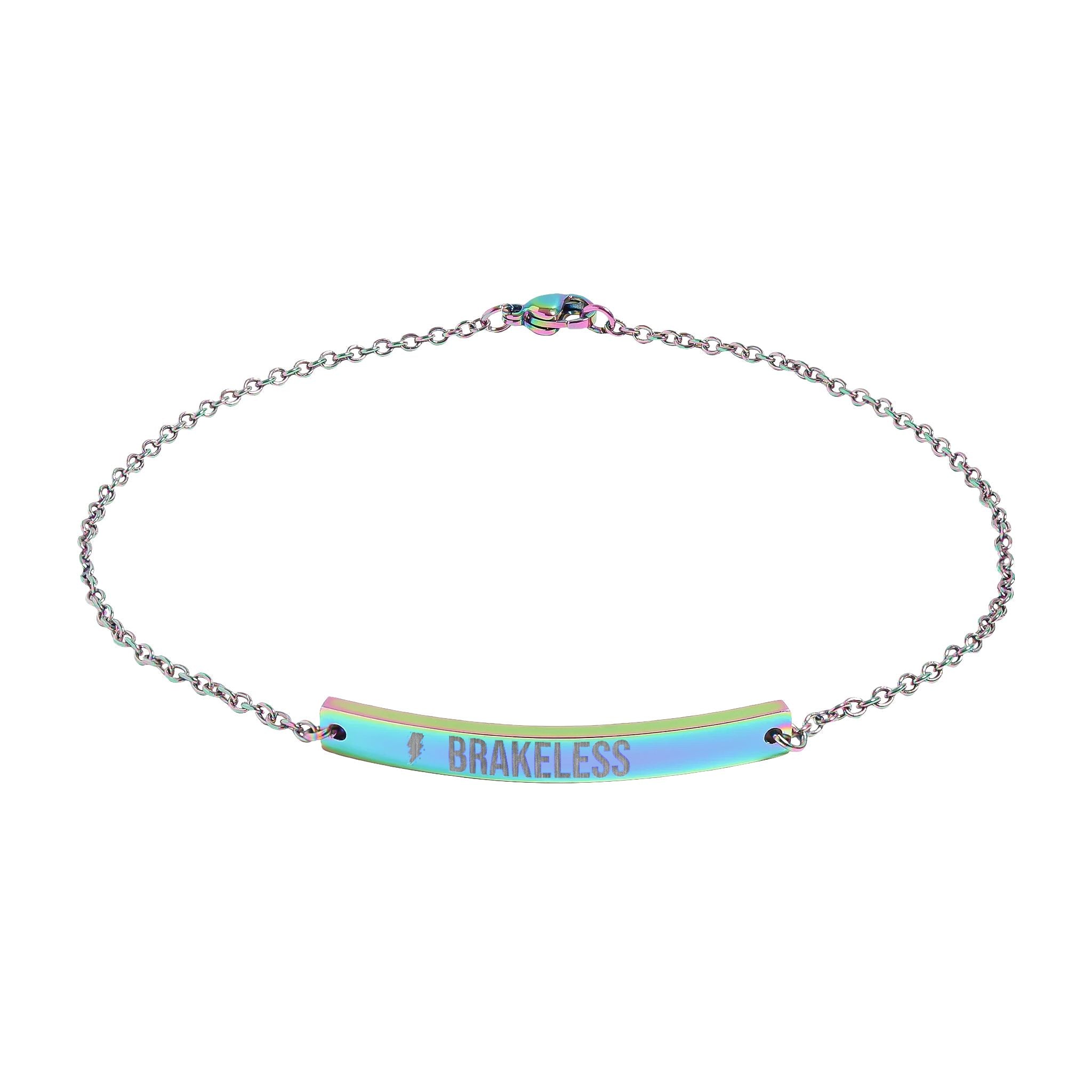 Engravable Curved Bar Anklet — Personalized Minimalist Chain Anklet